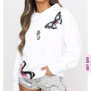 Fly high oversized white hoodie